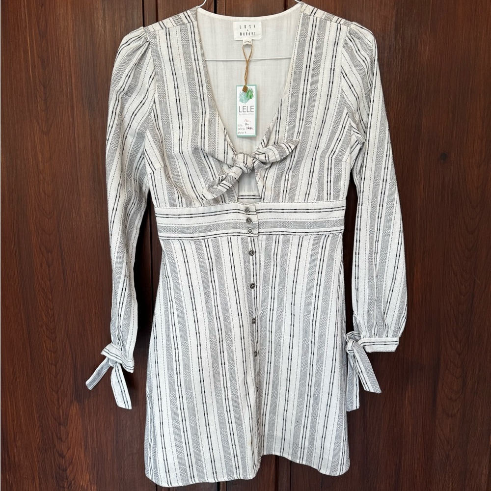 Lost + Wander Black and White Striped Dress